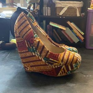 Aldo Pattern Wedge Heels
